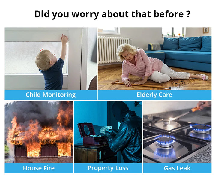 KERUI Tuya Smart WIFI GSM Alarm System Works With Alexa Home Security Wireless 433Mhz Burglar Alarm Door Window Sensor Detector