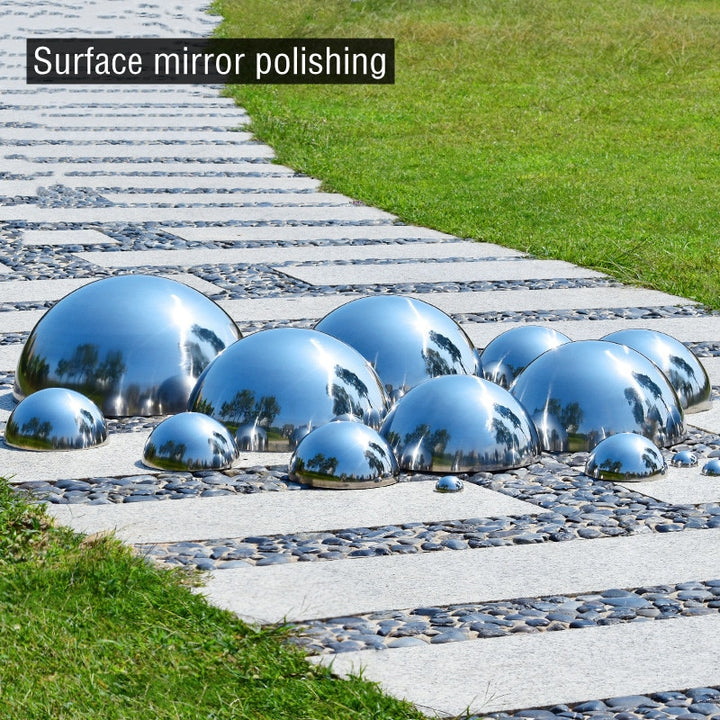 Diameter 19mm-600mm 304 material 1.5mm thick stainless steel hemispherical mirror hollow Garden Art