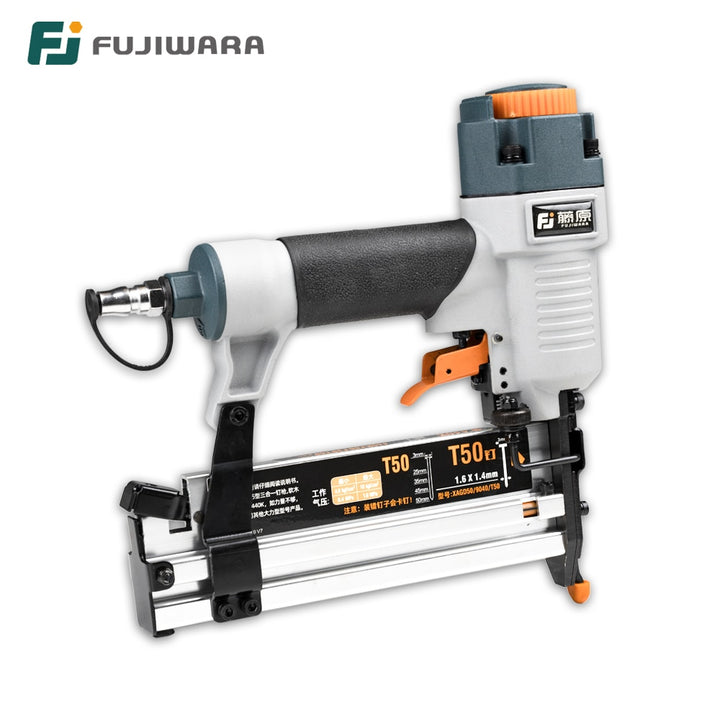FUJIWARA 3-in-1 Carpenter Pneumatic Nail Gun 18Ga/20Ga Wood Air Stapler F10-F50, T20-T50, 440K Nails