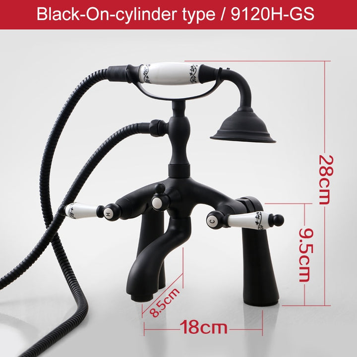 ELLEN Floor Stand Bathtub Faucets with Hand Shower Floor Standing Bath Tub Faucet Hot Cold Water Mixer Tap ELS9120