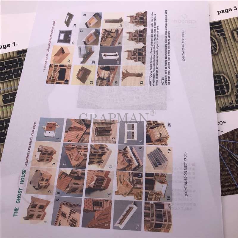 Horror Mystery Haunted House Building Halloween 3D Solid Paper Model DIY Handwork Papercraft Toy