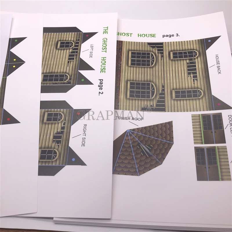 Horror Mystery Haunted House Building Halloween 3D Solid Paper Model DIY Handwork Papercraft Toy