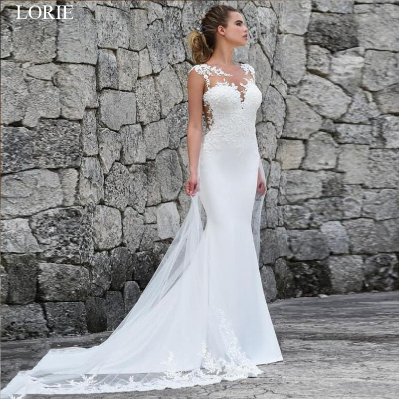 LORIE Mermaid Wedding Dresses Turkey 2019 Lace Appliques Bridal