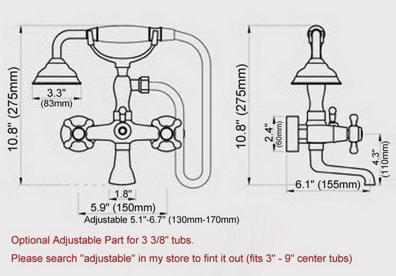 Brass Bathroom Bath Faucet Mixer Porcelain Tap Wall Mounted Hand Held Shower Head Kit Shower Faucet Sets