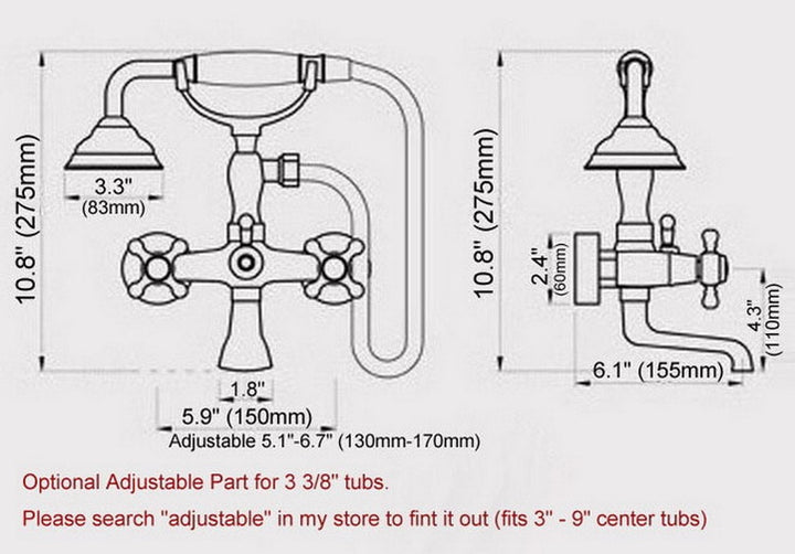Brass Bathroom Bath Faucet Mixer Porcelain Tap Wall Mounted Hand Held Shower Head Kit Shower Faucet Sets