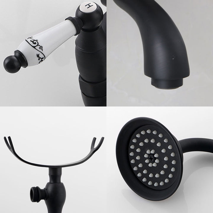 ELLEN Floor Stand Bathtub Faucets with Hand Shower Floor Standing Bath Tub Faucet Hot Cold Water Mixer Tap ELS9120