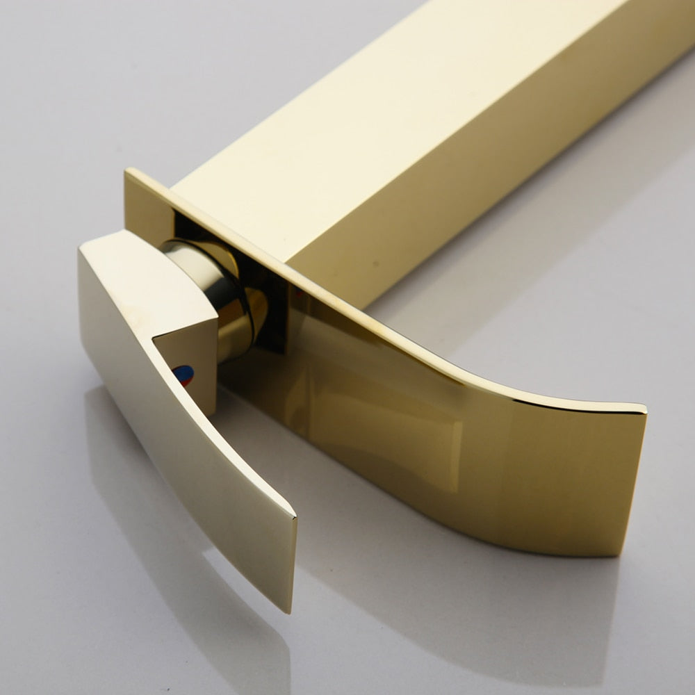 KEMAIDI  Golden Luxury Ceramic Washbasin Combine Mixer Faucets Set