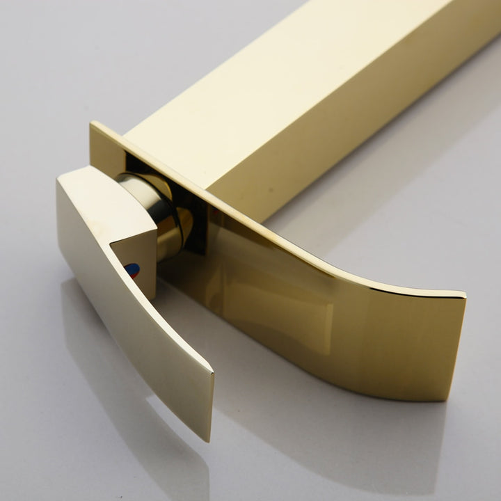 KEMAIDI  Golden Luxury Ceramic Washbasin Combine Mixer Faucets Set