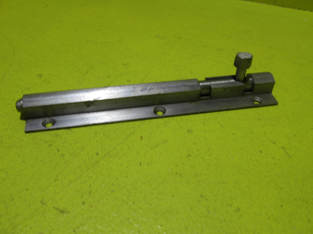 Brush Chrome & Antique Brass Slightly Rounded Slide Bolt   100L x 25W