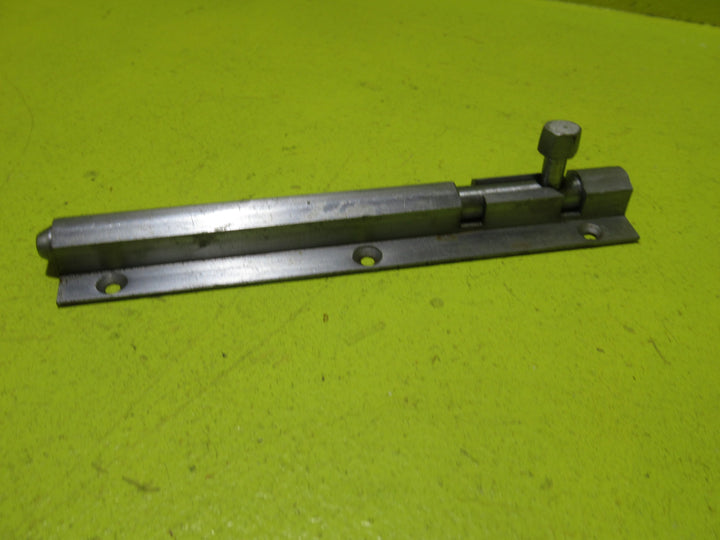 Brush Chrome & Antique Brass Slightly Rounded Slide Bolt   100L x 25W