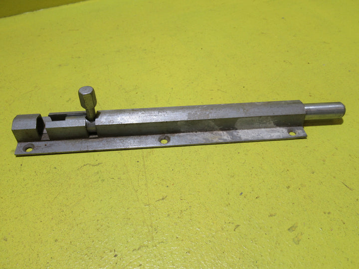 Brush Chrome & Antique Brass Slightly Rounded Slide Bolt   100L x 25W