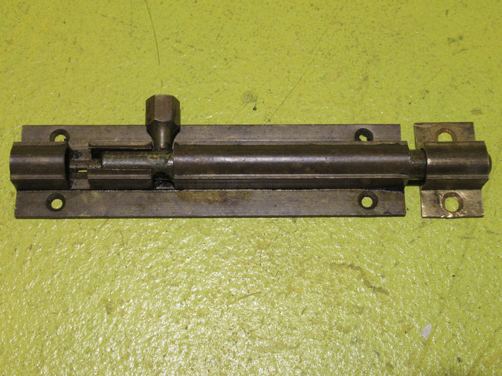 Brush Chrome & Antique Brass Slightly Rounded Slide Bolt   100L x 25W