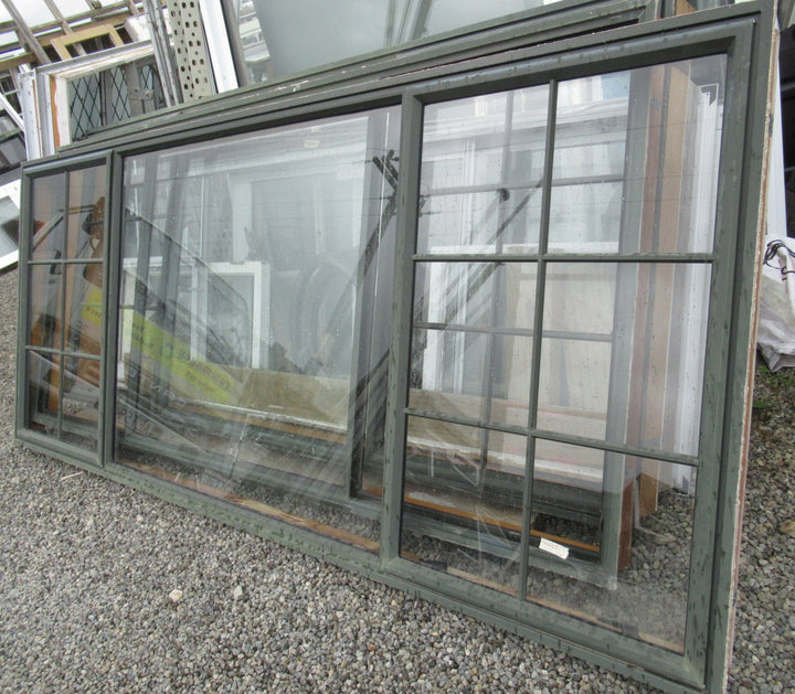 Large 3 Lite Green Aluminium Window   3000W x 1200H x 120D