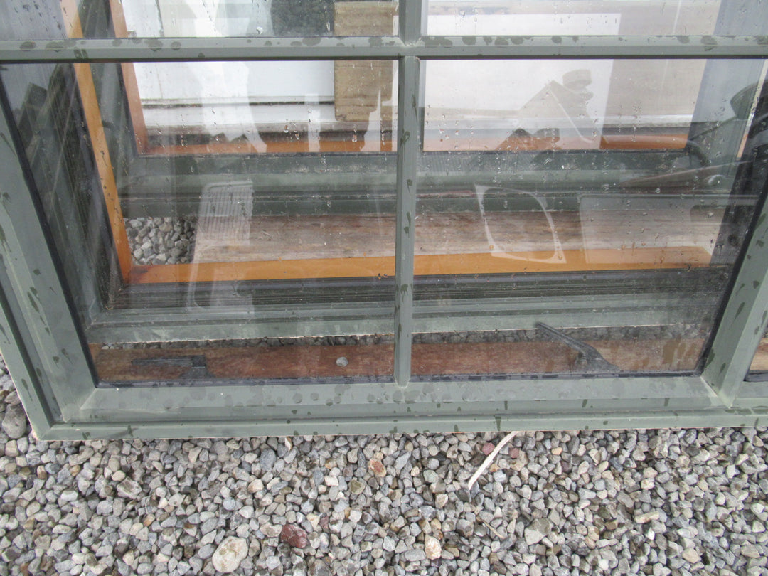 Large 3 Lite Green Aluminium Window   3000W x 1200H x 120D