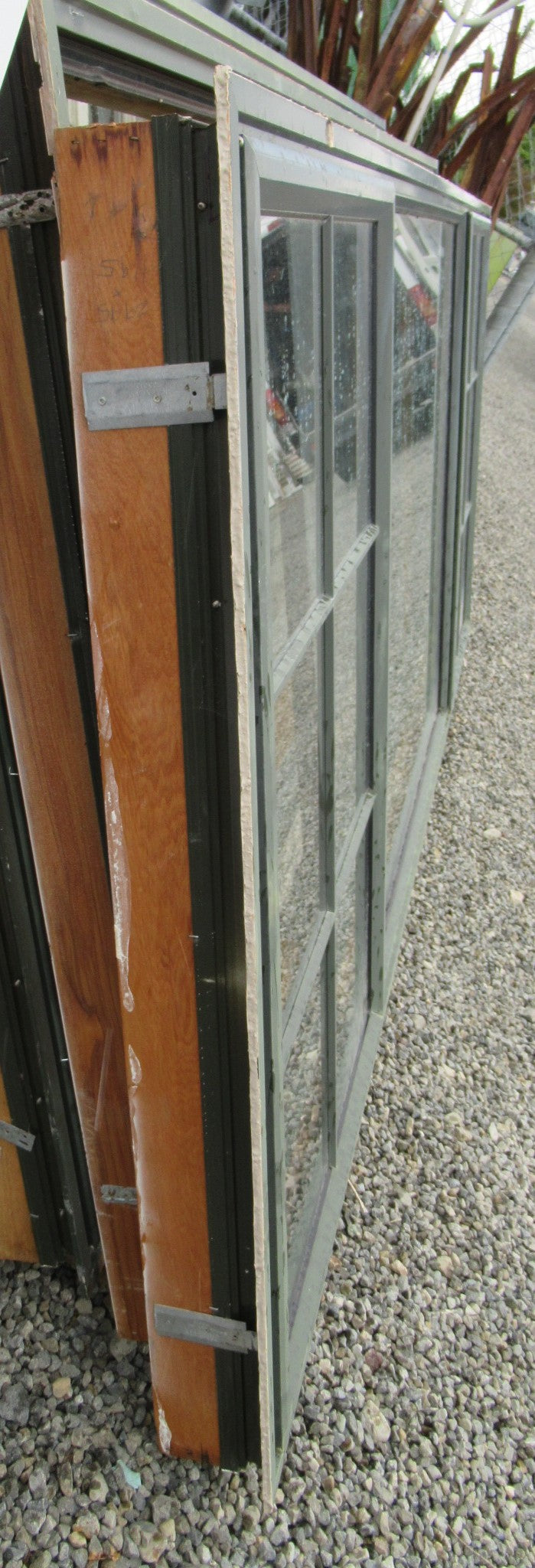 Large 3 Lite Green Aluminium Window   3000W x 1200H x 120D