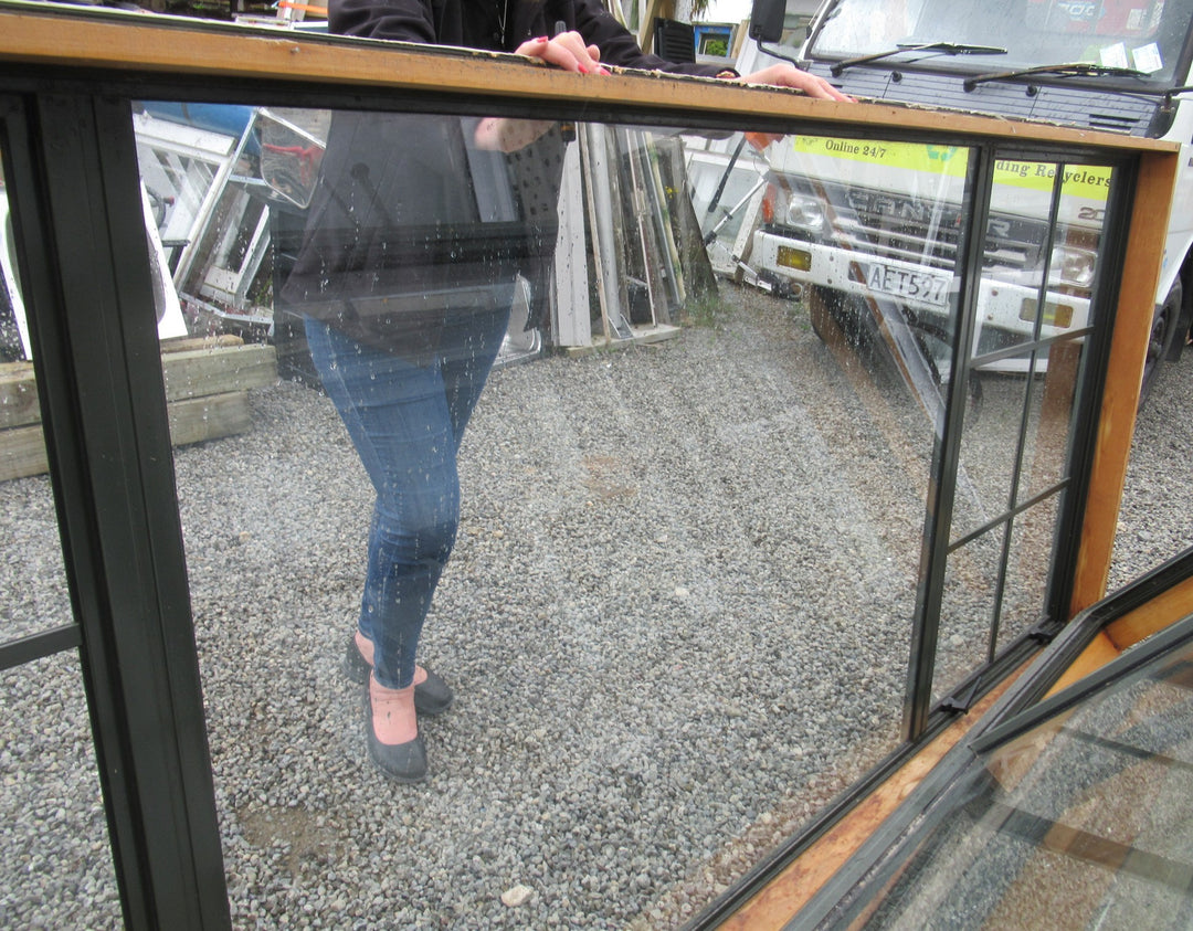 Large 3 Lite Green Aluminium Window   3000W x 1200H x 120D