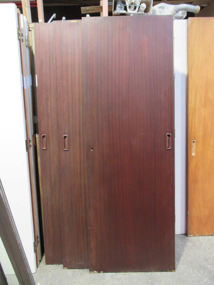 Brown Veneer Timber Sliding Door (Set of 3)     1910H x 660W x 35D