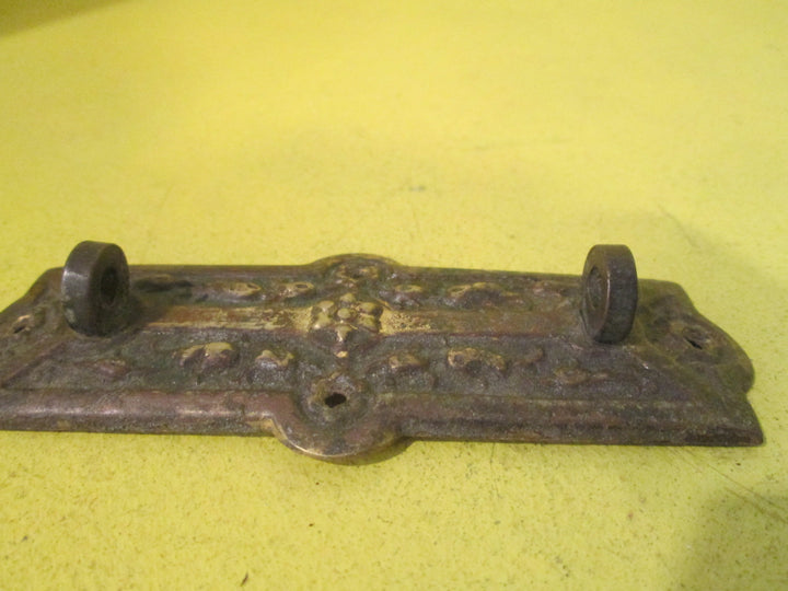 Brass Rectangle with Central Flower Draw  Pull Plate 12L x 42W/86L x 35W