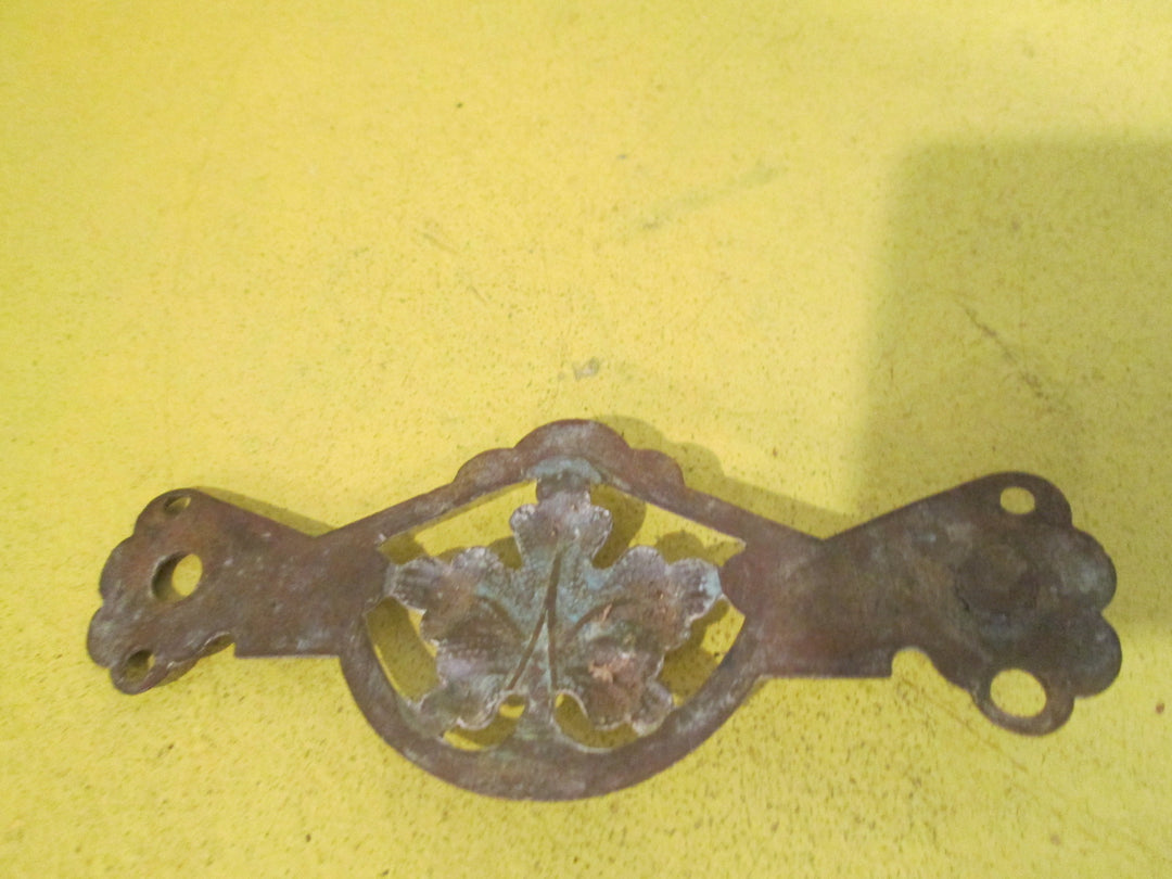 Brass Effect Maple Leaf Pull Plate 105L x 40W