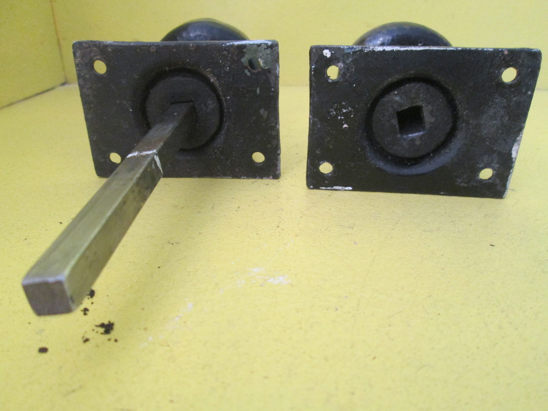 Iron Rectangle Circle Knob with Handle with Celtic Cross Design & Key Hole Cover Plate 67L x 47W/Knob 50D x 70H