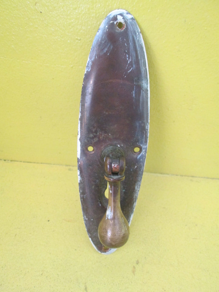 Hallway Oval Plate with Drop Pull Door Handle Plate 165L x 50W/Drop 60L x 20H