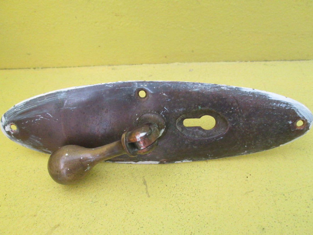 Hallway Oval Plate with Drop Pull Door Handle Plate 165L x 50W/Drop 60L x 20H