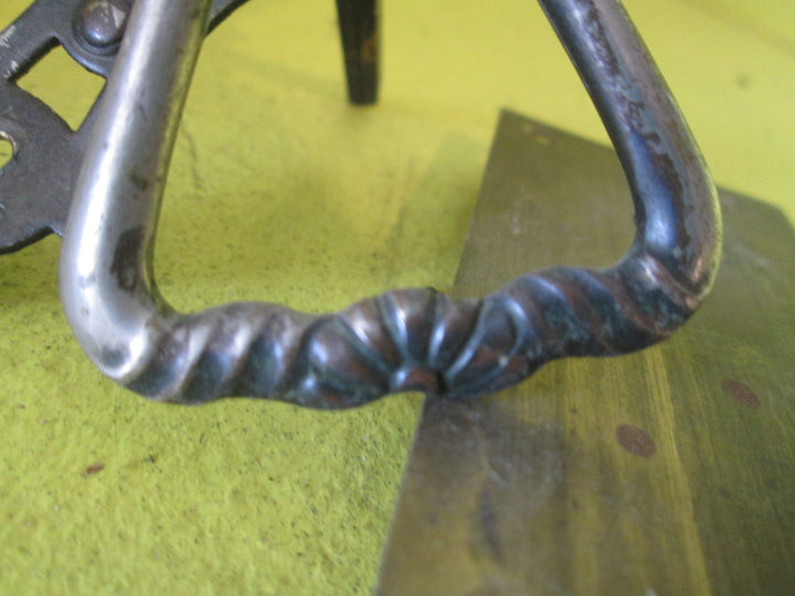 Hallway Cupboard Door Ornate Eschaton Plate with Triangle Pull Handle with Brass Lock 112L x 35W x 15H