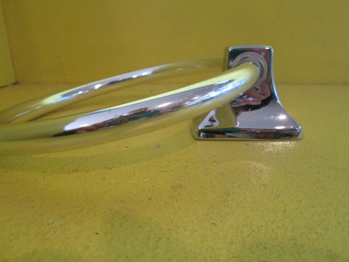 Chrome Effect Circular Hand Towel Holder with Rectangle Plate 60L x 40W/115Dia x 50H