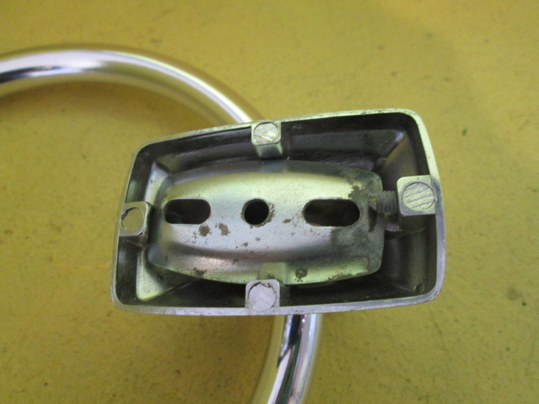 Chrome Effect Circular Hand Towel Holder with Rectangle Plate 60L x 40W/115Dia x 50H