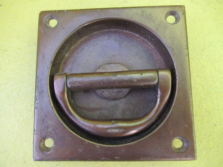 Square with Circle Inlay Ring Pull Handle, 75 Square, 60 dia inlay