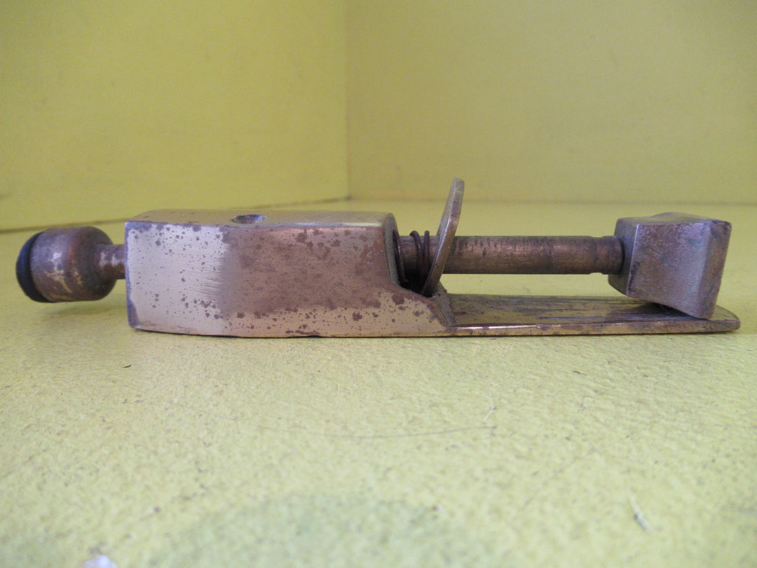 Vintage Brass Spring Loaded Door Stop  150L x 33W x33D