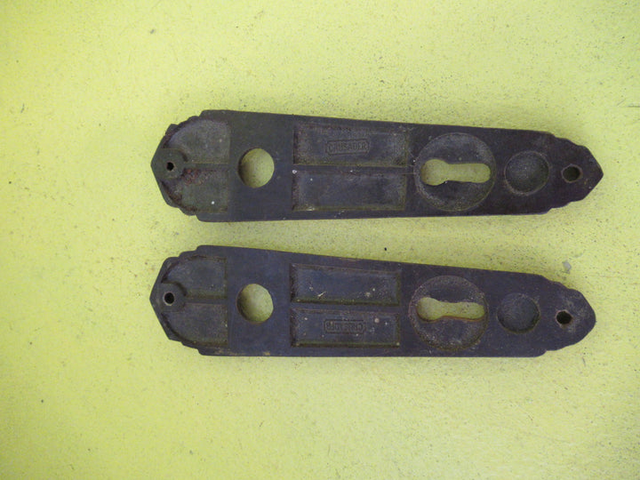 Brown Bakelite Stepped Angled Wedge Door Plates  140L x 35-20W