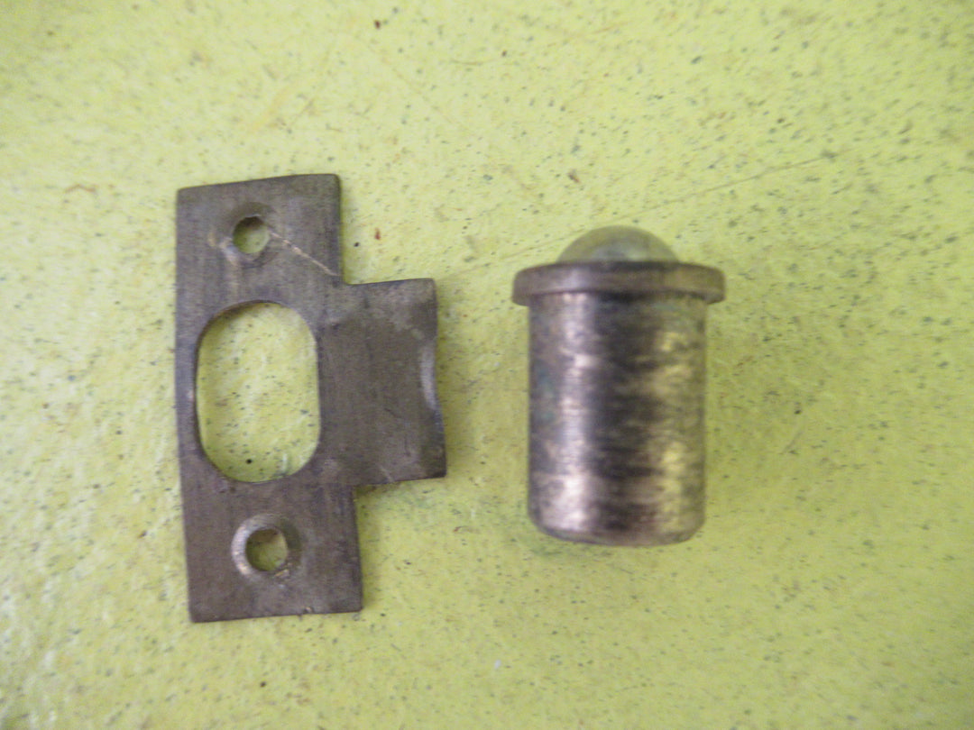 Brass Ball Bearing Insert & Striker Catch  10D x 15D,  Plate 27W x 16-11D