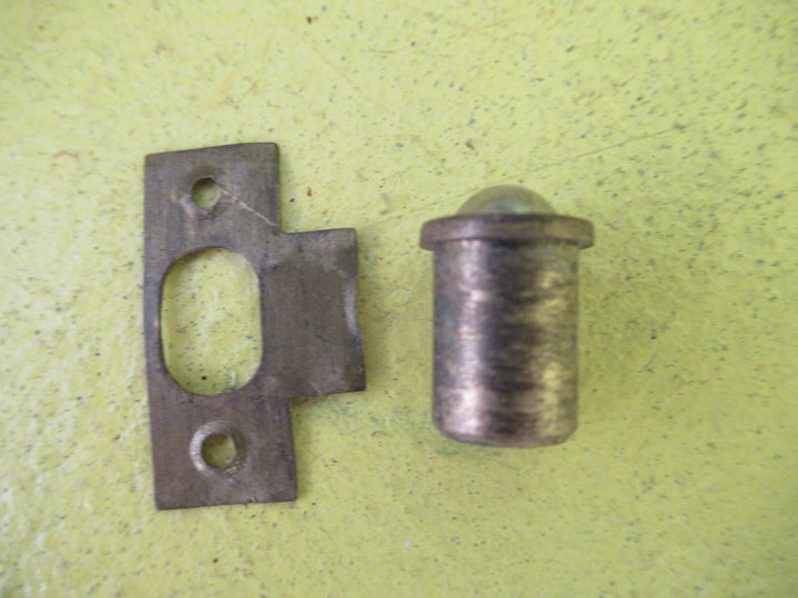 Brass Ball Bearing Insert & Striker Catch  10D x 15D,  Plate 27W x 16-11D