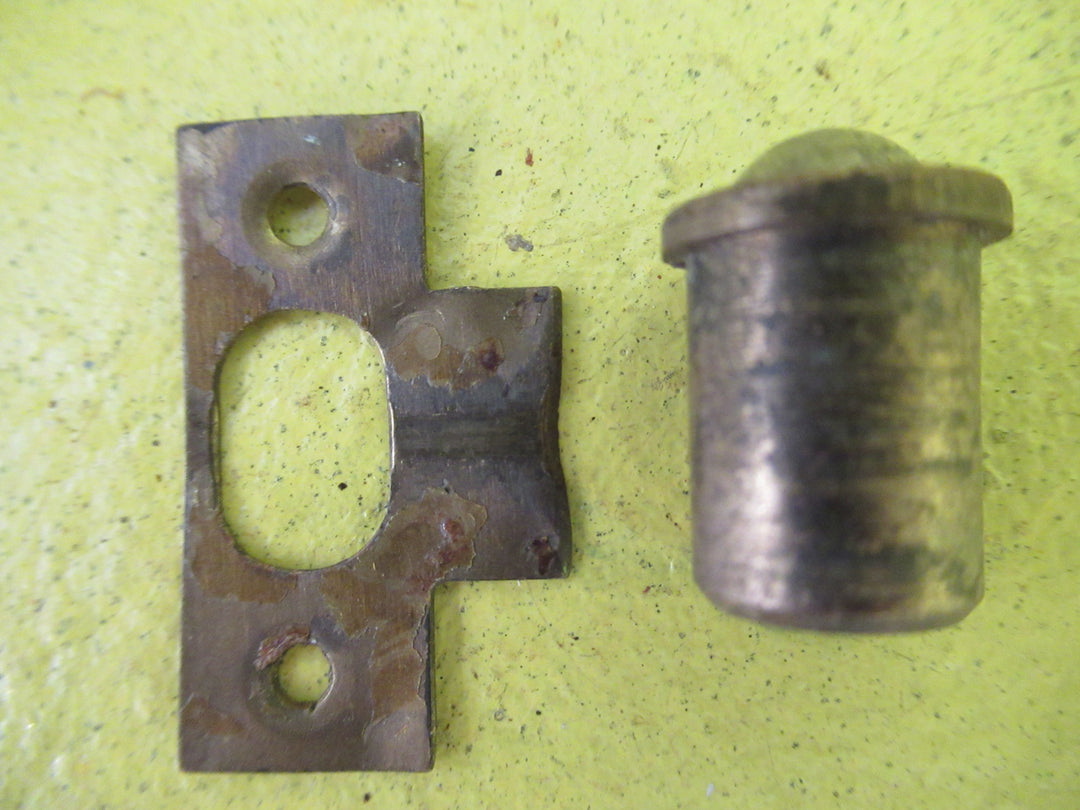 Brass Ball Bearing Insert & Striker Catch  10D x 15D,  Plate 27W x 16-11D
