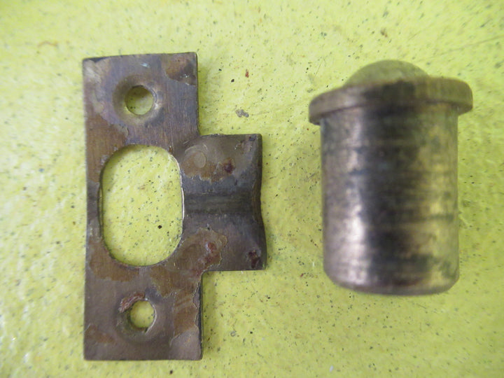 Brass Ball Bearing Insert & Striker Catch  10D x 15D,  Plate 27W x 16-11D