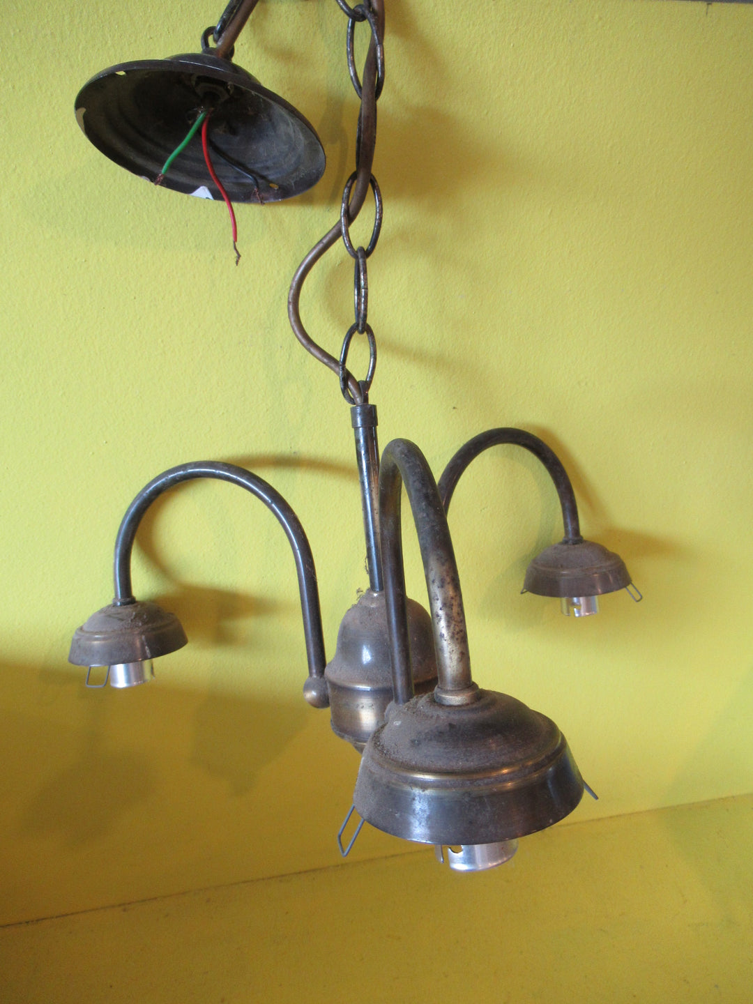 Ceiling Mounted Bronze Three Light with Bayonet Fitting  480H  Mounting Plate 100D