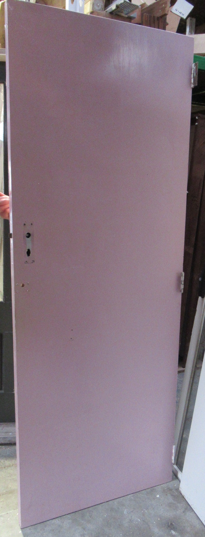 Hollow CoreHeart Rimu Veneer Painted Pink Door   1985H x 765W