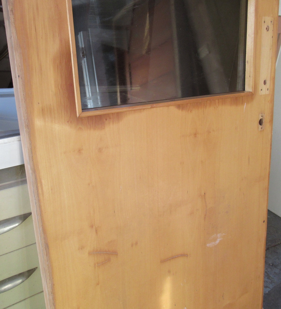 Hollow Core Sliding Commercial Door with Mirror Tint Window   1985H x 760W