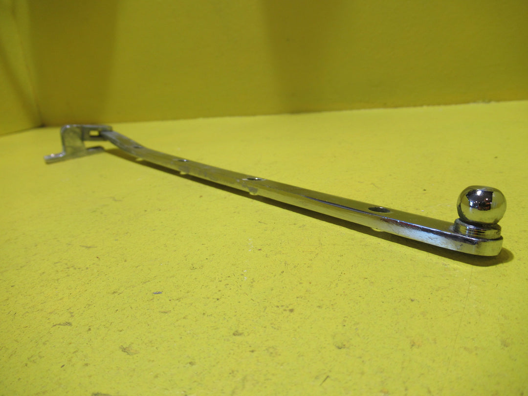 Chrome/Saturn Finish Casement Stay with 2 Hole Rectangle Plate and Ball End   300L x 10W