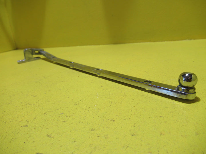 Chrome/Saturn Finish Casement Stay with 2 Hole Rectangle Plate and Ball End   300L x 10W