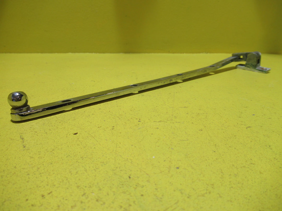 Chrome/Saturn Finish Casement Stay with 2 Hole Rectangle Plate and Ball End   300L x 10W
