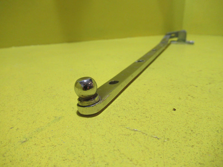 Chrome/Saturn Finish Casement Stay with 2 Hole Rectangle Plate and Ball End   300L x 10W