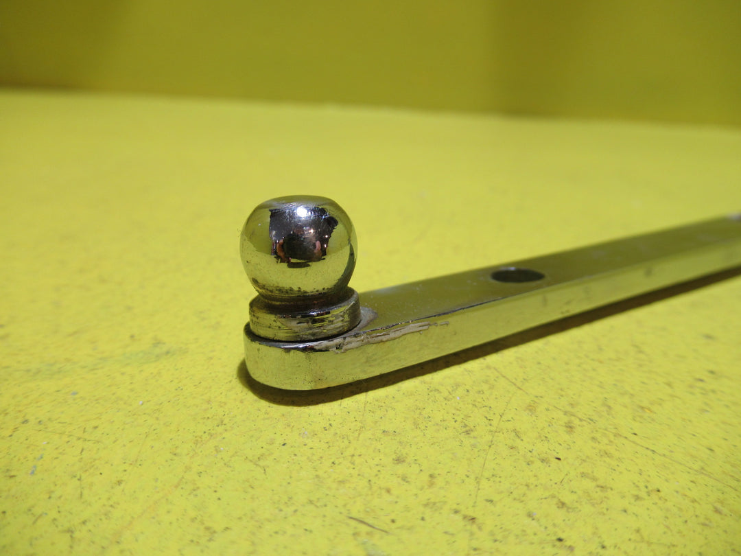 Chrome/Saturn Finish Casement Stay with 2 Hole Rectangle Plate and Ball End   300L x 10W