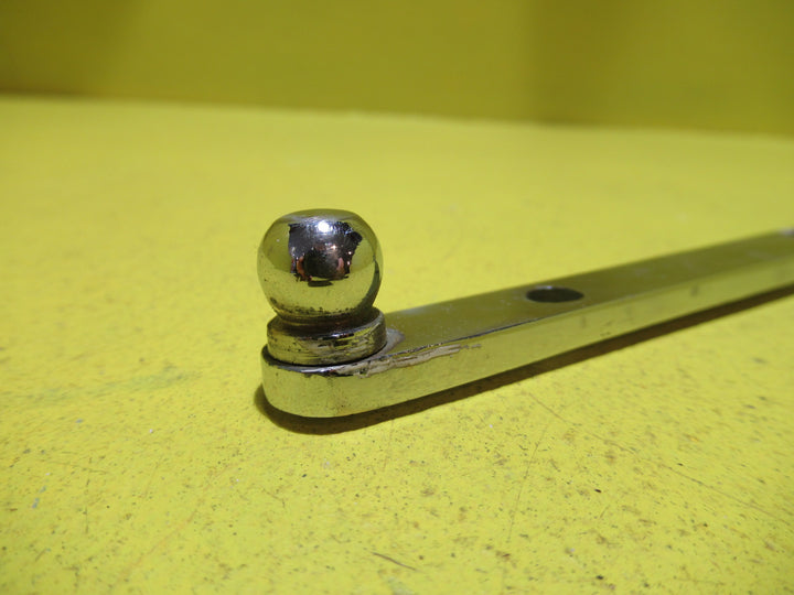 Chrome/Saturn Finish Casement Stay with 2 Hole Rectangle Plate and Ball End   300L x 10W