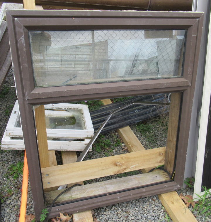 Brown Aluminium 2 Lite Window   830W x 940H x 150D