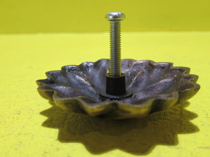 Brass Gothic Style Flower Drawer Pulls    55 Dia x 35D
