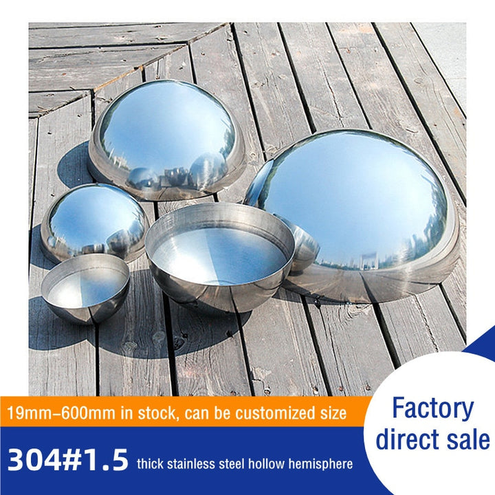 Diameter 19mm-600mm 304 material 1.5mm thick stainless steel hemispherical mirror hollow Garden Art