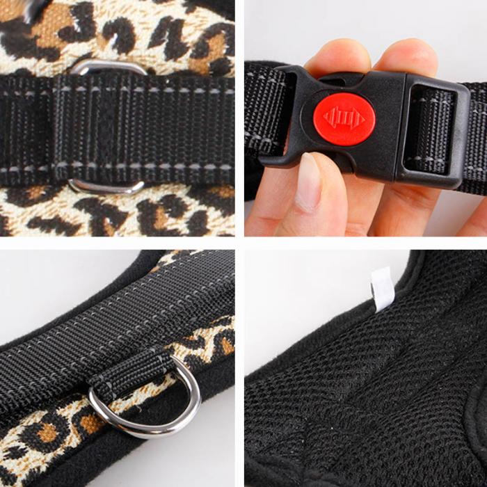 Dog Harness with Reflective Tape, Breathable Mesh and Leash