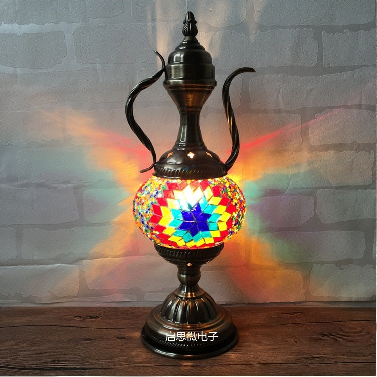 Handcrafted Turkish vintage art deco mosaic table Lamp vintage art deco